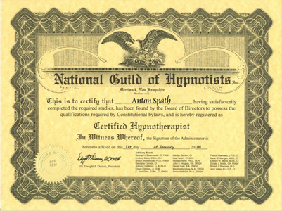 Zertifikat der National Guild of Hypnotists - Straubing, Deggendorf, Passau, Cham, Weiden, Furth